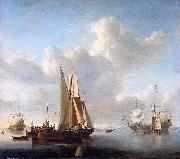 Esaias Van de Velde Ships off the coast France oil painting artist